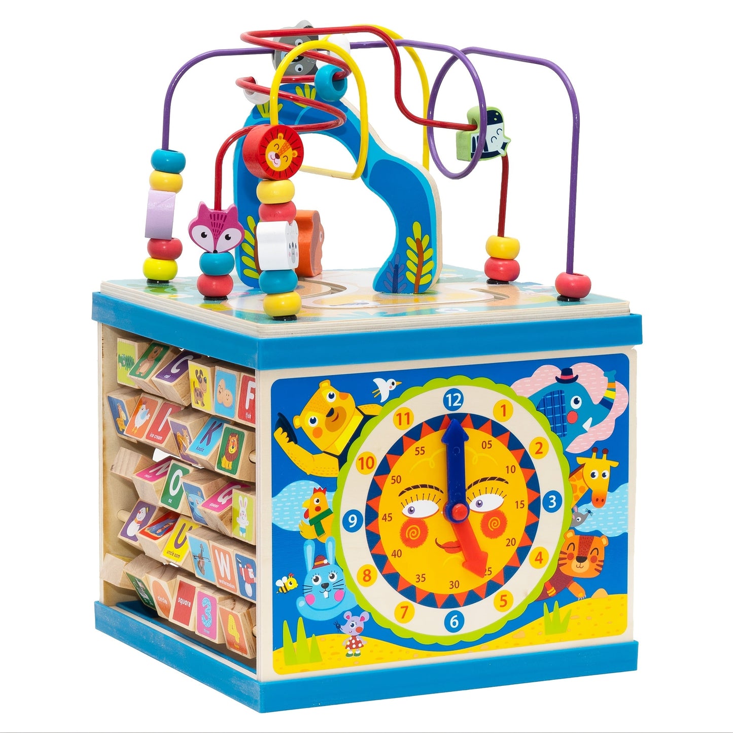 5-in-1 Wooden Activity Cube - Educational Toy for Toddlers (12 Months+) – Duvencioglu