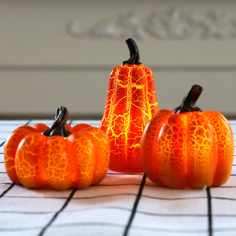New Simulation Pumpkin LED Lantern - Resin Luminous Halloween Candle Lamp – Duvencioglu