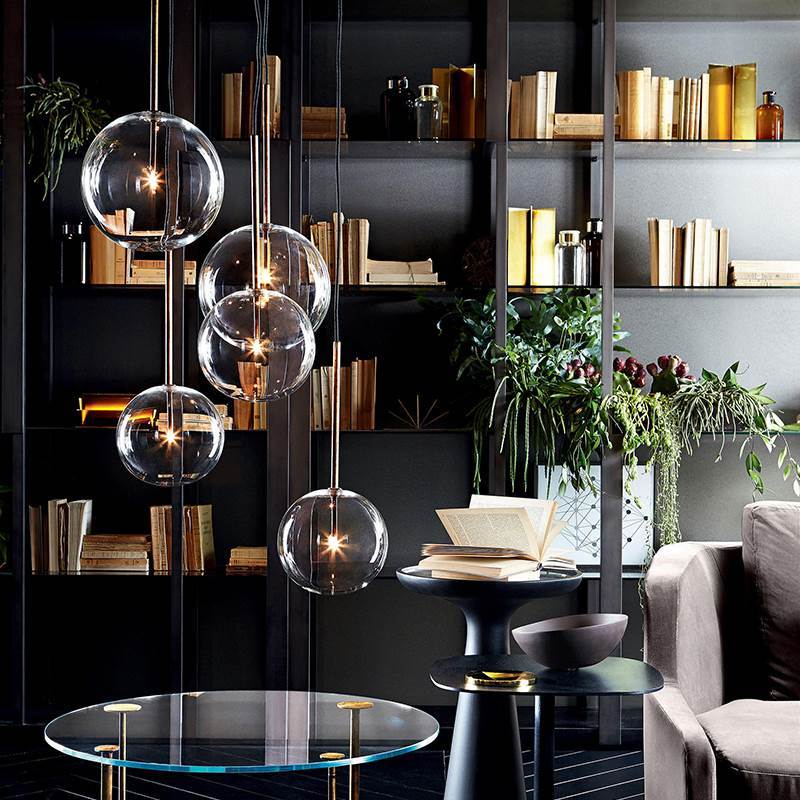Postmodern Nordic Glass Ball Chandelier – Single-Head Pendant (Ø15–30 cm) – Duvencioglu