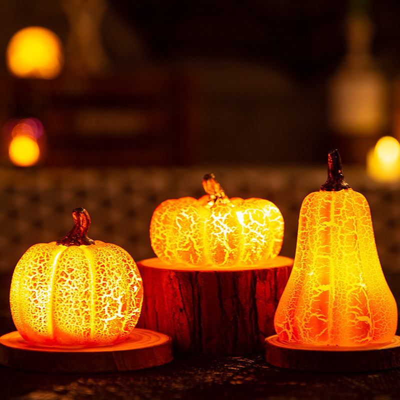 New Simulation Pumpkin LED Lantern - Resin Luminous Halloween Candle Lamp – Duvencioglu