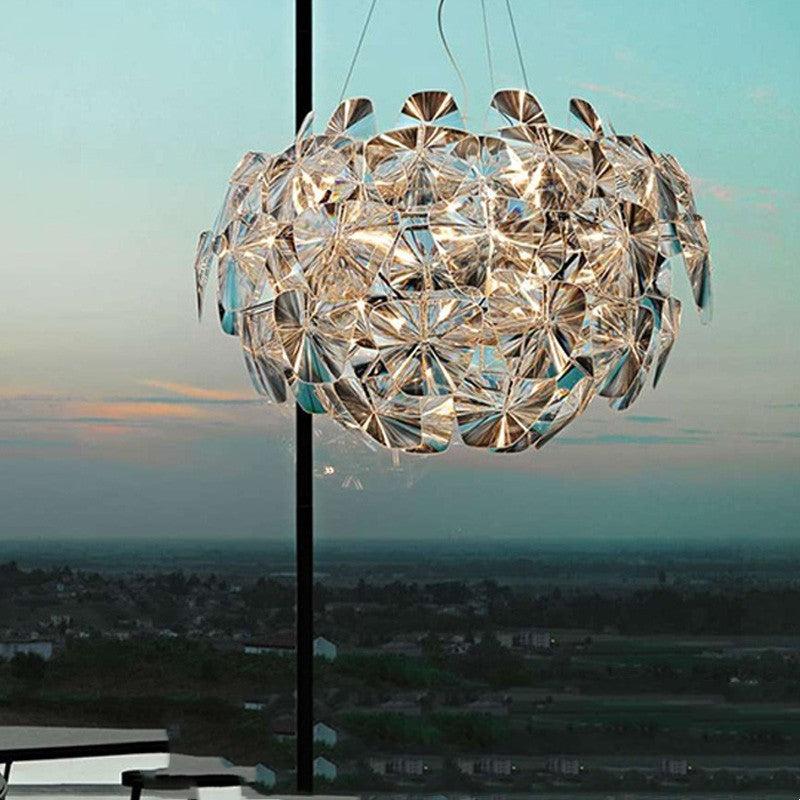 LED Apple-Shape Acrylic Chandelier – 3-Head Branch Pendant – Duvencioglu