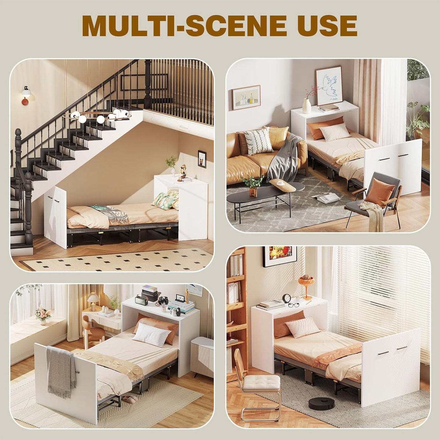 Compact Office Desk with Foldable Bed – Duvencioglu