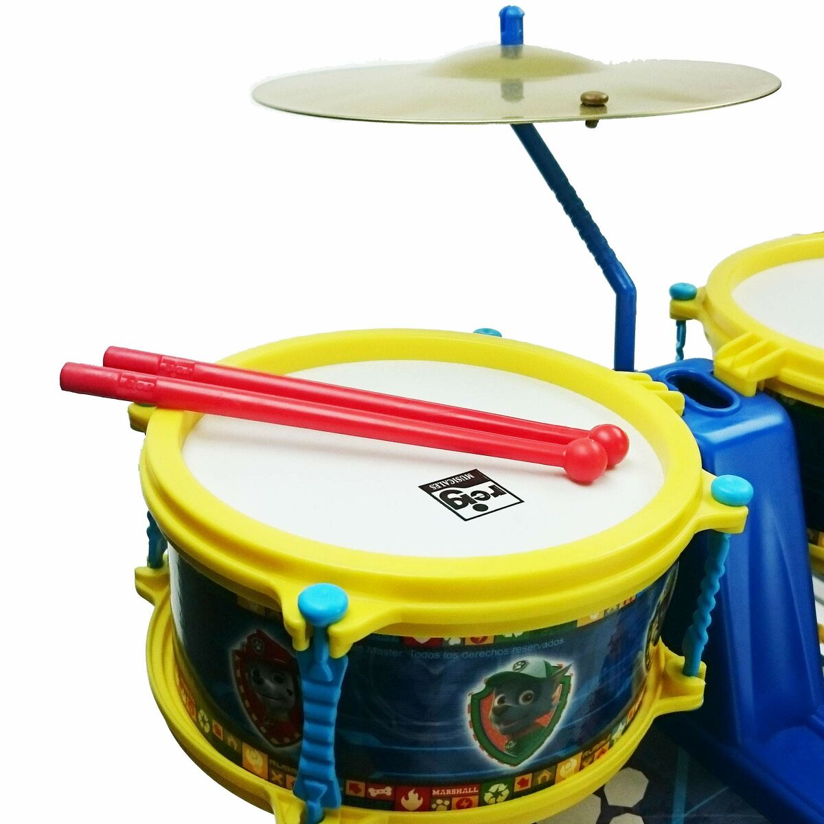 The Paw Patrol Plastic Drum Set - Kids Musical Toy with Bench & Drumsticks – Duvencioglu