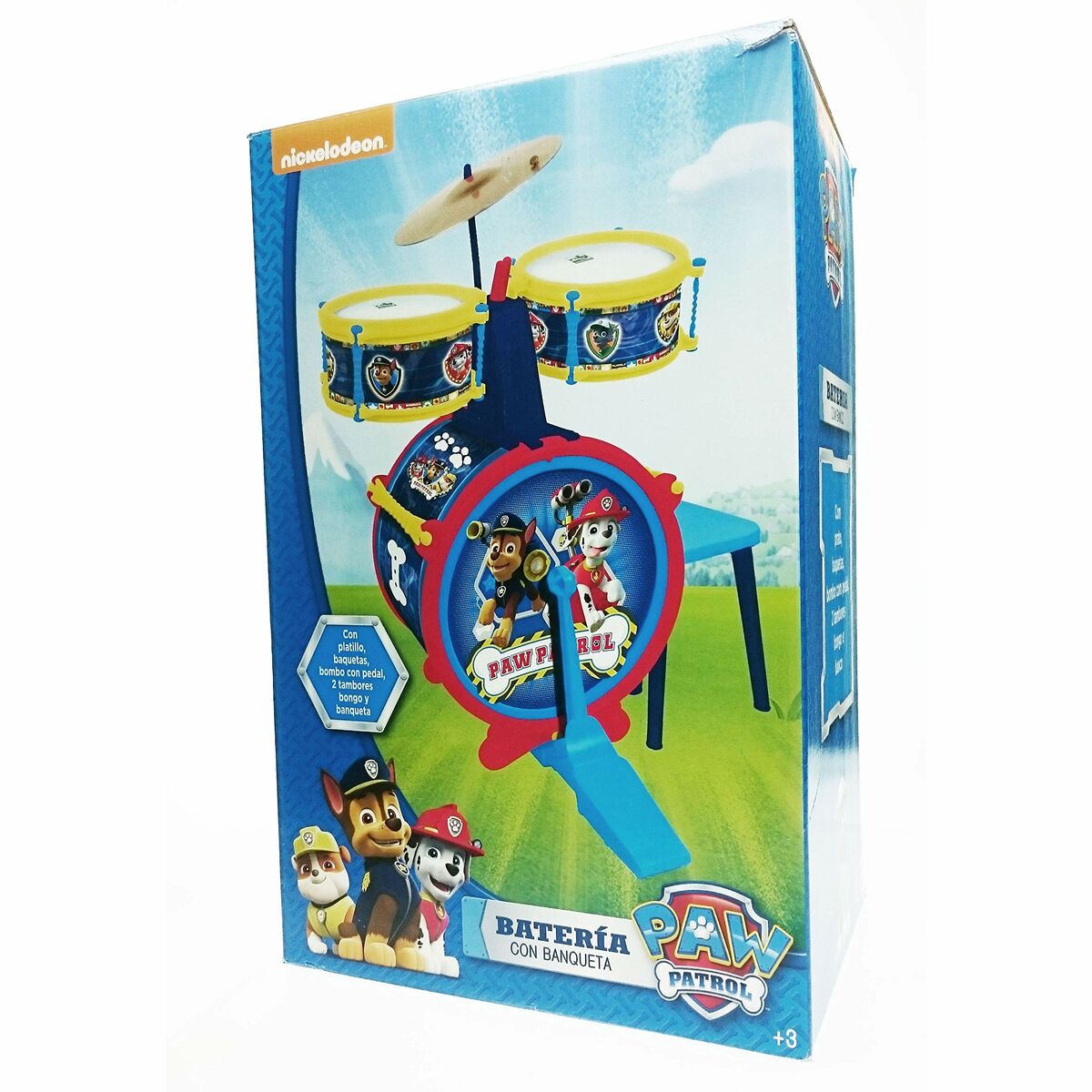 The Paw Patrol Plastic Drum Set - Kids Musical Toy with Bench & Drumsticks – Duvencioglu
