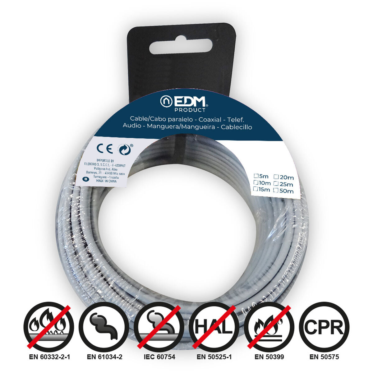 Cable EDM 28459 Grey 2,5 mm 10 m – Duvencioglu