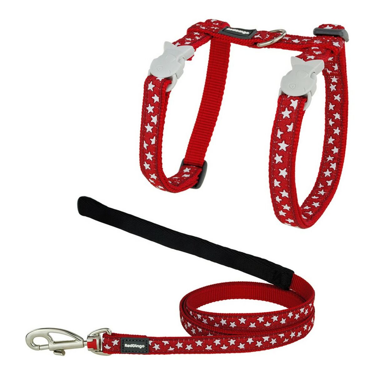 Cat Harness Red Dingo Style Red Star White Strap – Duvencioglu