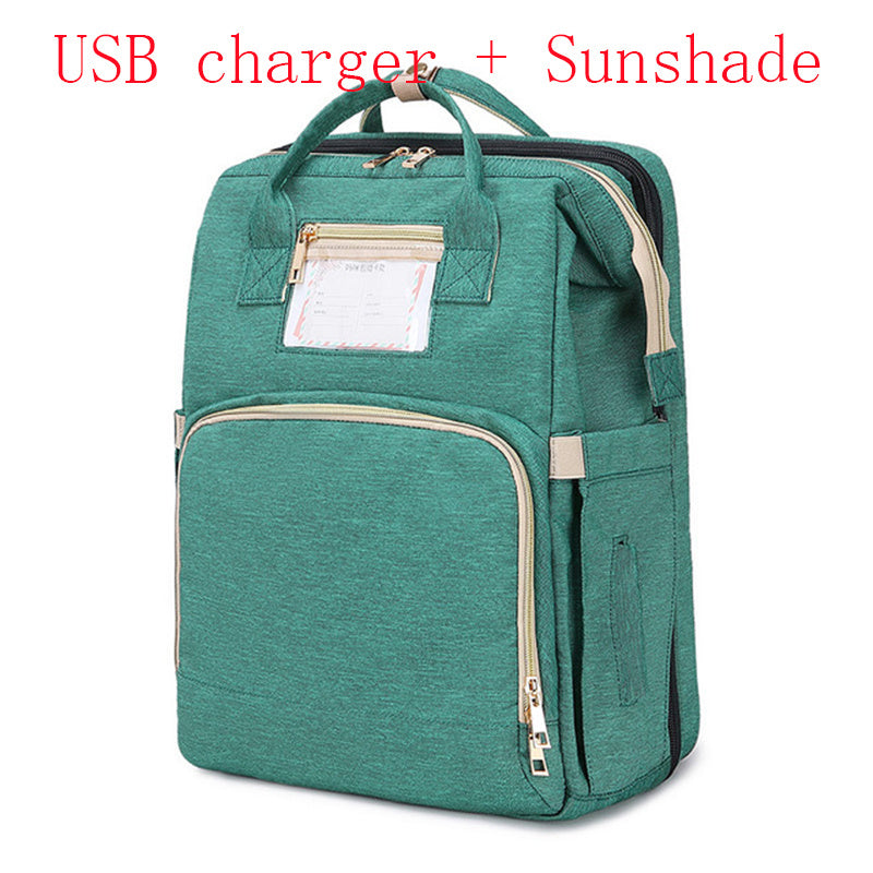 The All-in-One Travel Diaper Bag with Foldable Crib & Changing Station