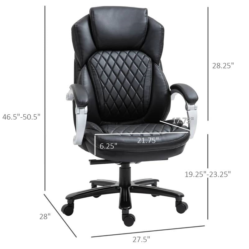 Big & Tall Executive Office Chair - Diamond Stitching, Adjustable Height & 350 lbs Capacity – Duvencioglu
