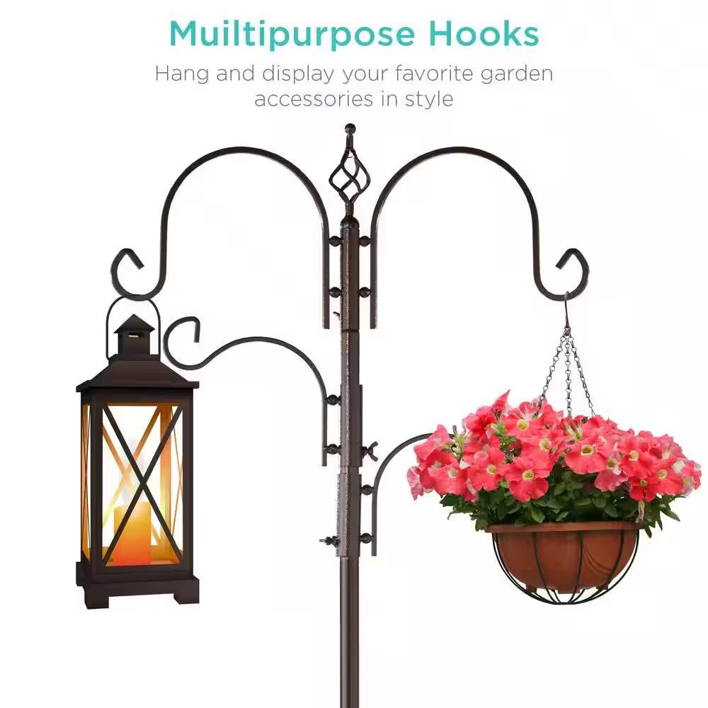 Complete Bird Feeder Station Set - 89" Bronze Metal Stand with 4 Feeders & Water Bowl – Duvencioglu