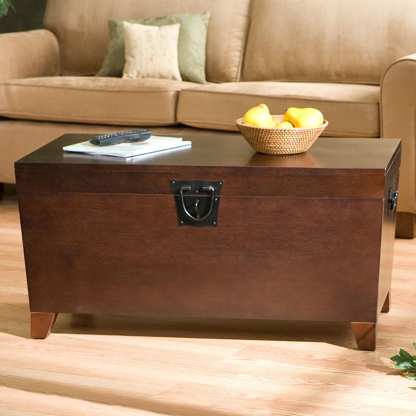 Contemporary Lift Top Coffee Table Storage Trunk - Espresso Finish – Duvencioglu