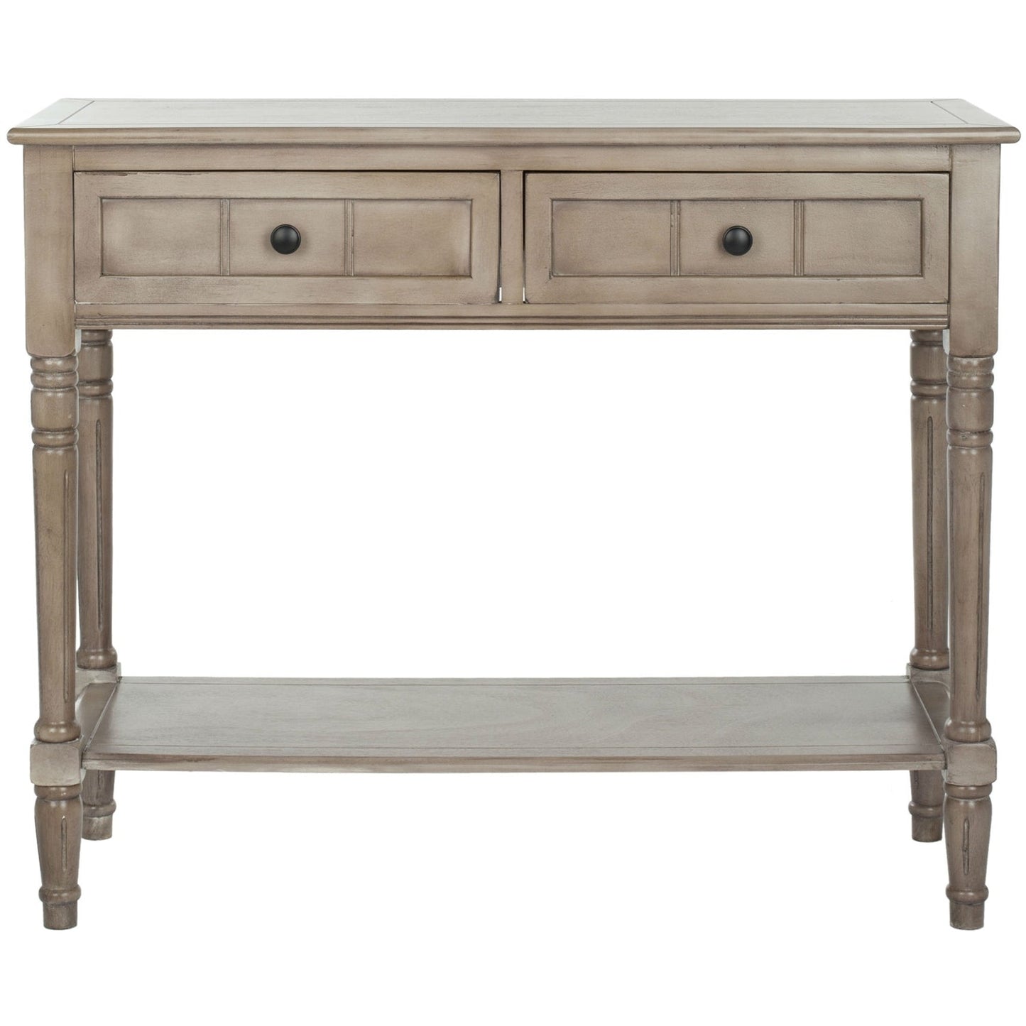 Traditional Console Sofa Table - Distressed Cream Finish with 2 Drawers – Duvencioglu