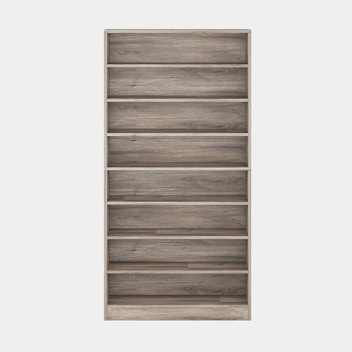 8-Shelf Narrow Shoe Rack Cabinet - Grey Wood Finish, Holds Up To 45 Pairs – Duvencioglu