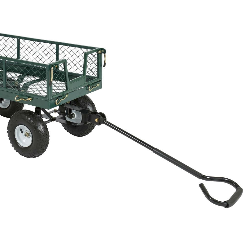 Heavy Duty Green Steel Garden Utility Cart - 400 lbs Capacity & Removable Sides – Duvencioglu