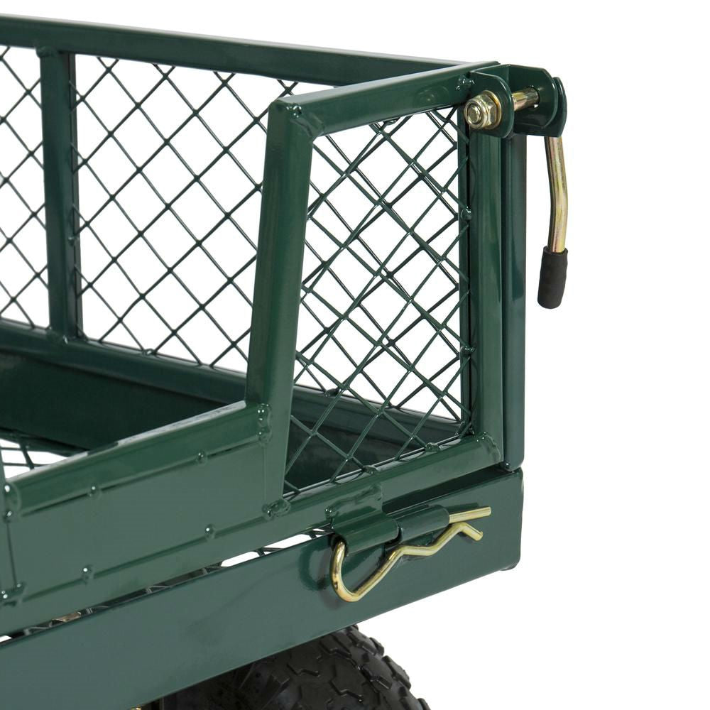 Heavy Duty Green Steel Garden Utility Cart - 400 lbs Capacity & Removable Sides – Duvencioglu