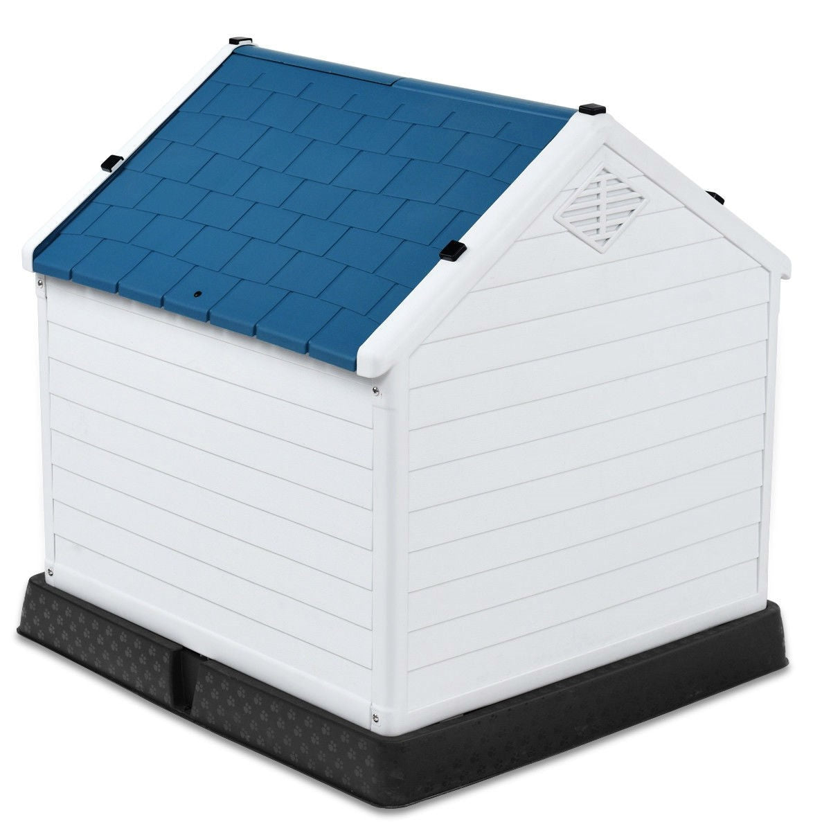 Medium Outdoor Heavy Duty Dog House - Blue & White Plastic Shelter – Duvencioglu