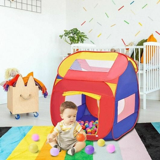 Portable Kids Play House Tent - Ball Pit with 100 Balls & Mesh Windows – Duvencioglu