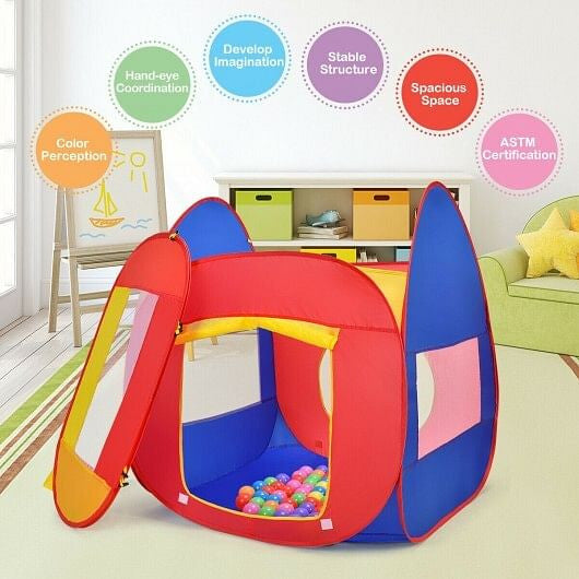 Portable Kids Play House Tent - Ball Pit with 100 Balls & Mesh Windows – Duvencioglu