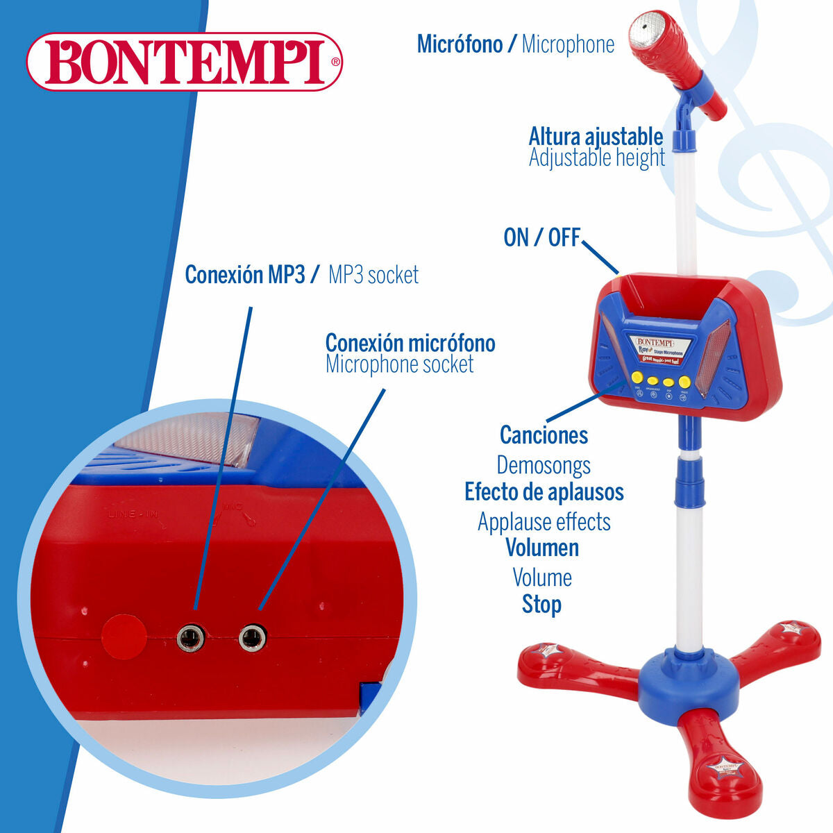 Bontempi Musical Toy (2-Pack) - Large Plastic Instrument with Lights and Sound – Duvencioglu