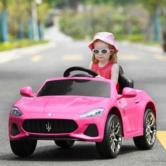 12V Licensed Maserati Kids Ride-On Car - Remote Control, LED Lights & Slow Start (Pink) – Duvencioglu