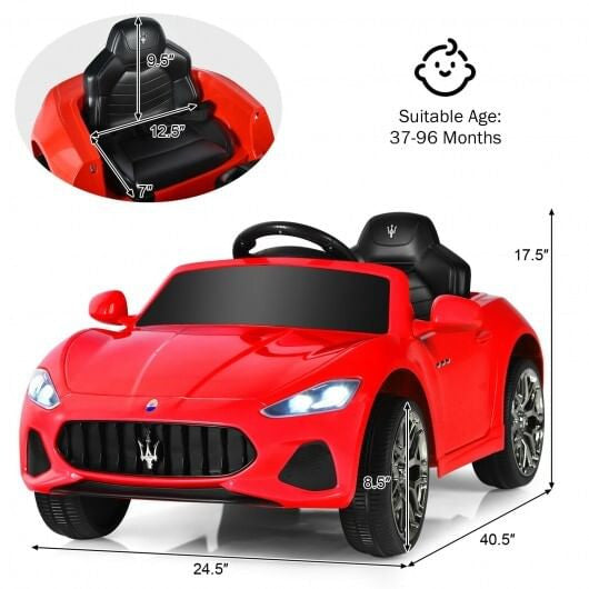 12V Licensed Maserati Kids Ride-On Car - Remote Control, LED Lights & Slow Start (Pink) – Duvencioglu