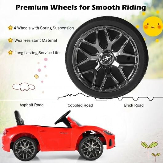 12V Licensed Maserati Kids Ride-On Car - Remote Control, LED Lights & Slow Start (Pink) – Duvencioglu