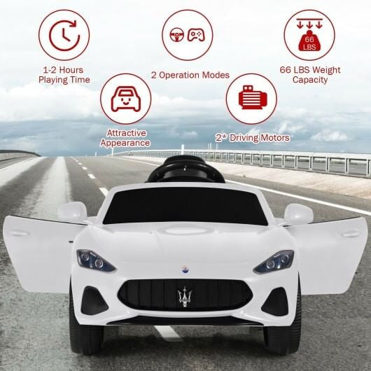 12V Licensed Maserati Kids Ride-On Car - Remote Control, LED Lights & Slow Start (Pink) – Duvencioglu