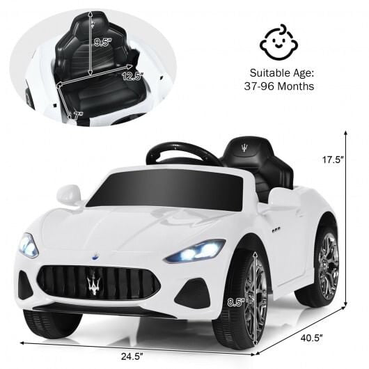 12V Licensed Maserati Kids Ride-On Car - Remote Control, LED Lights & Slow Start (Pink) – Duvencioglu