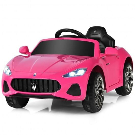12V Licensed Maserati Kids Ride-On Car - Remote Control, LED Lights & Slow Start (Pink) – Duvencioglu
