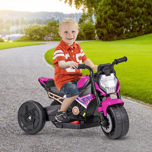 6V Kids Ride-on Motorcycle - Detachable Training Wheels & LED Lights (Blue) – Duvencioglu