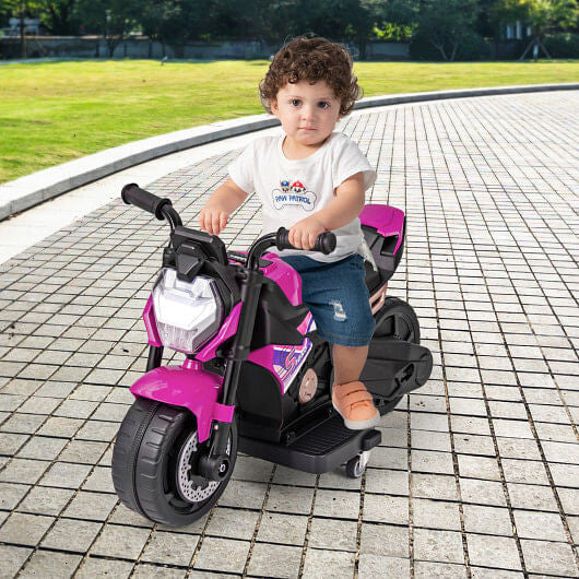 6V Kids Ride-on Motorcycle - Detachable Training Wheels & LED Lights (Blue) – Duvencioglu