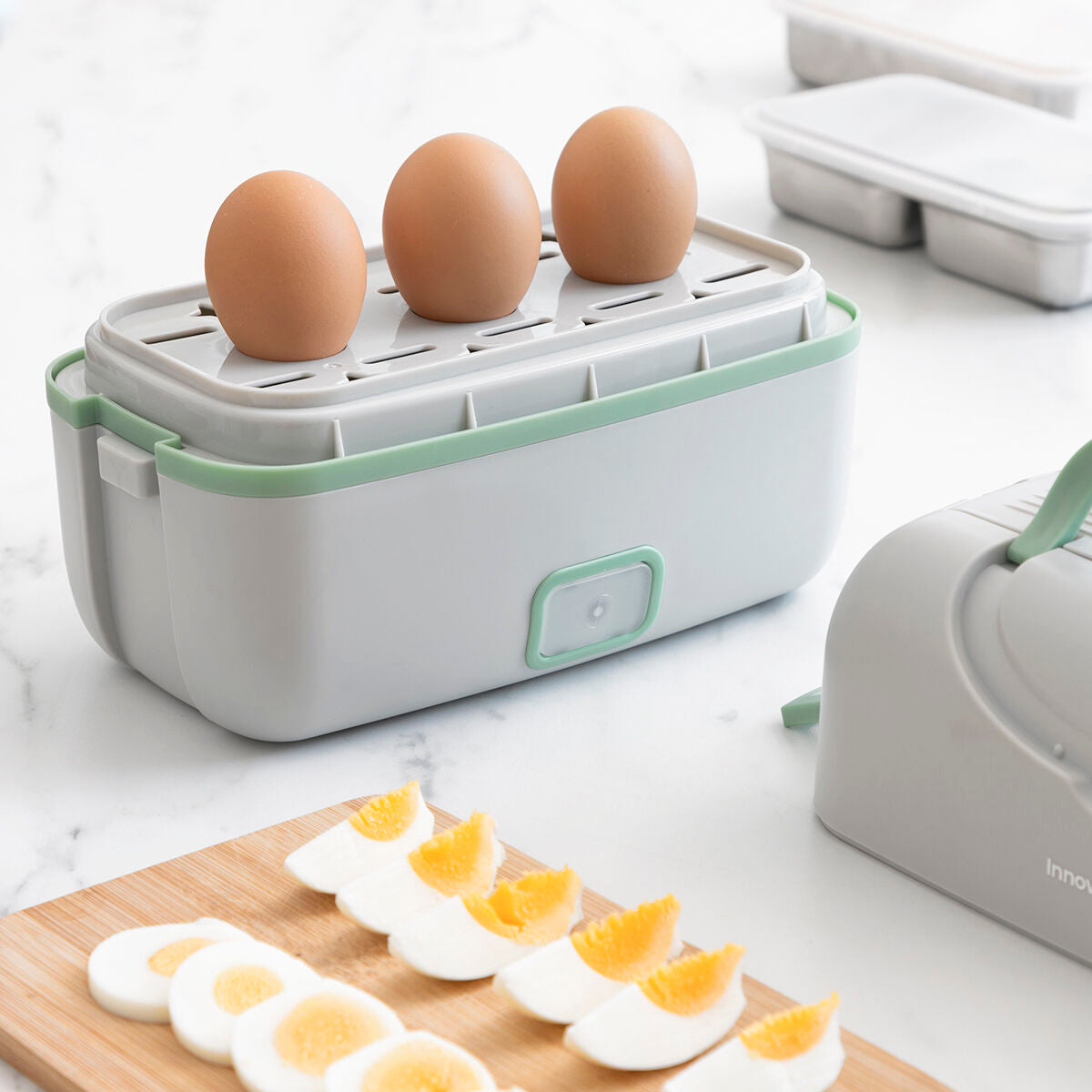 3-in-1 Electric Steamer Lunch Box with Recipes Beneam InnovaGoods – Duvencioglu