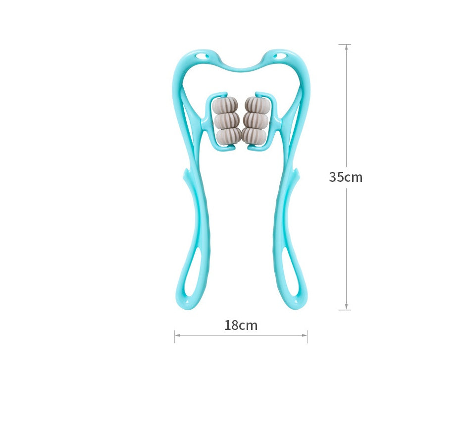 6-Roller Manual Neck Massager - Deep Tissue Relief Tool with Natural Jade Scraper – Duvencioglu