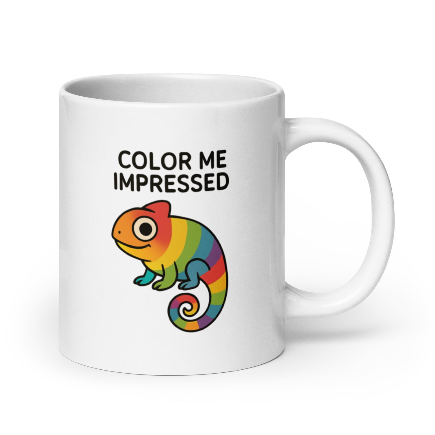 Color Me Impressed Mug – Colorful Chameleon Cup for Fun Gift Giving – Duvencioglu