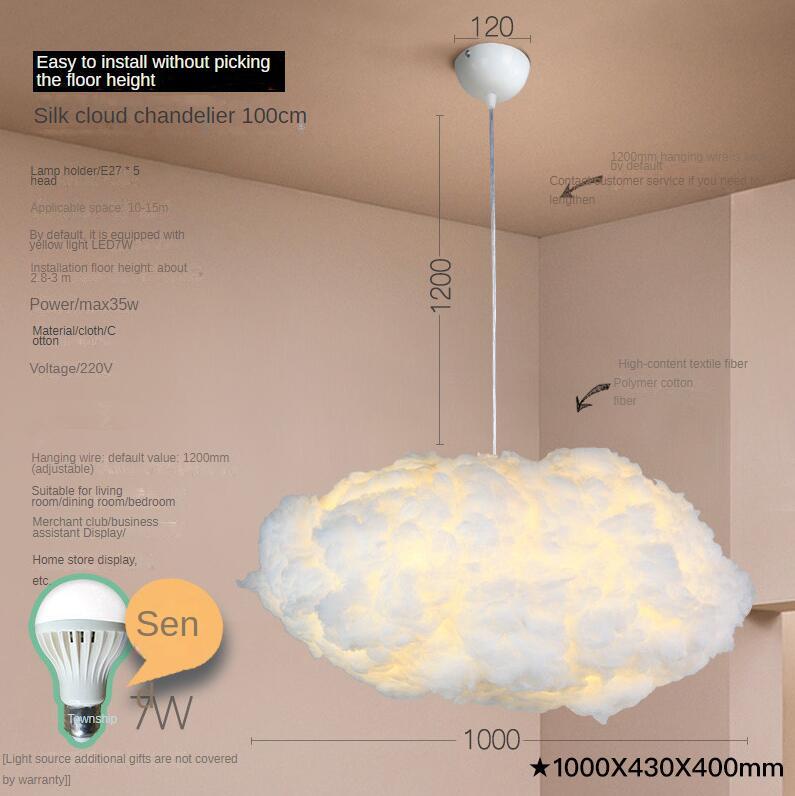 Modern Cotton-Cloud LED Chandelier – Creative Kids & Retail Pendant – Duvencioglu