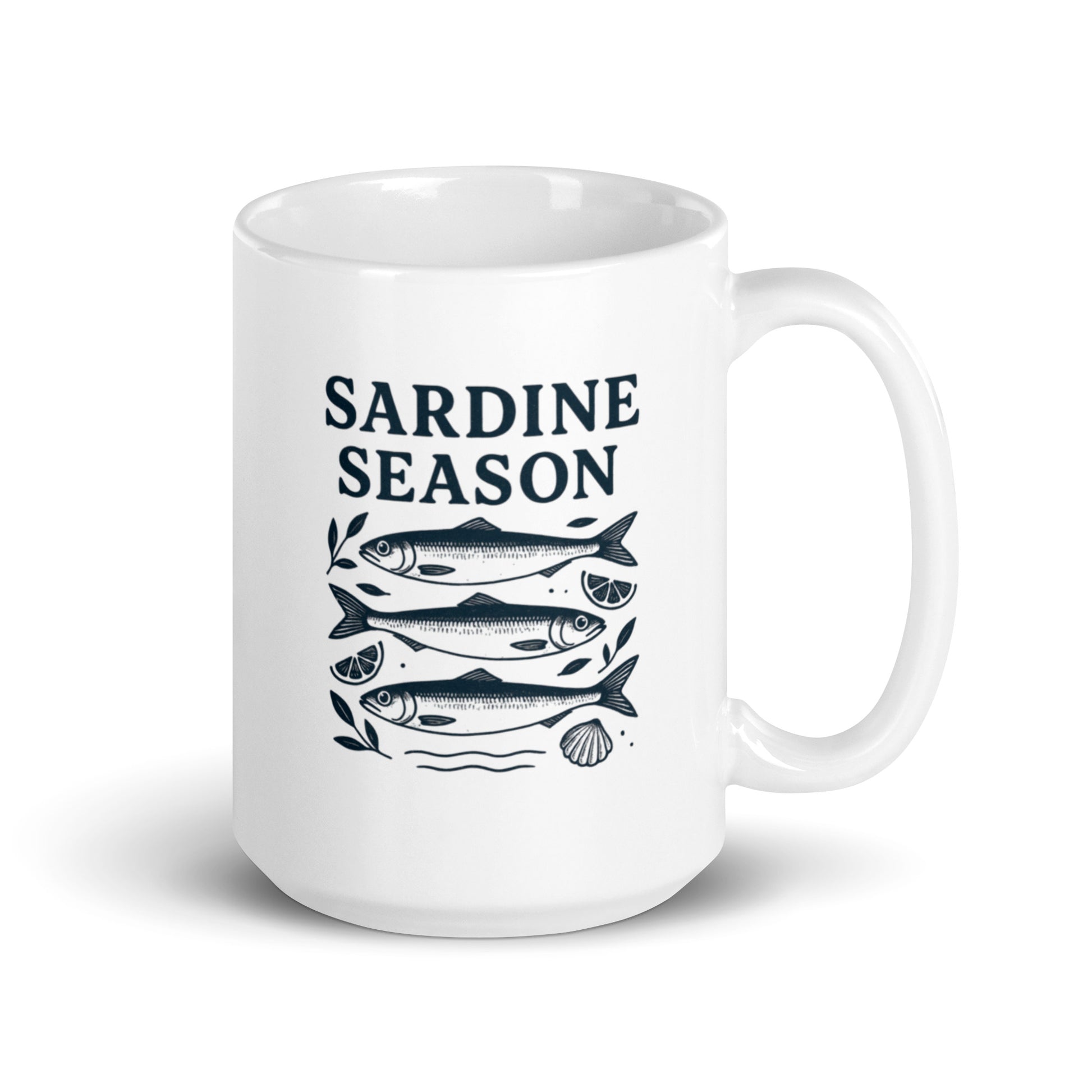 Sardine Season Mug – Vintage Coastal Kitchen Cup, Retro Fish Illustration Gift – Duvencioglu