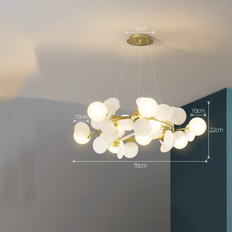 Nordic Minimalist Metal & Glass Chandelier – E27 Pendant Light (White/Grey/Color) – Duvencioglu