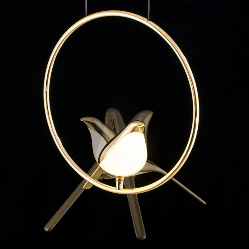 Magpie Bird Zinc-Alloy & Acrylic LED Chandelier – 35×150 cm Modern Pendant – Duvencioglu