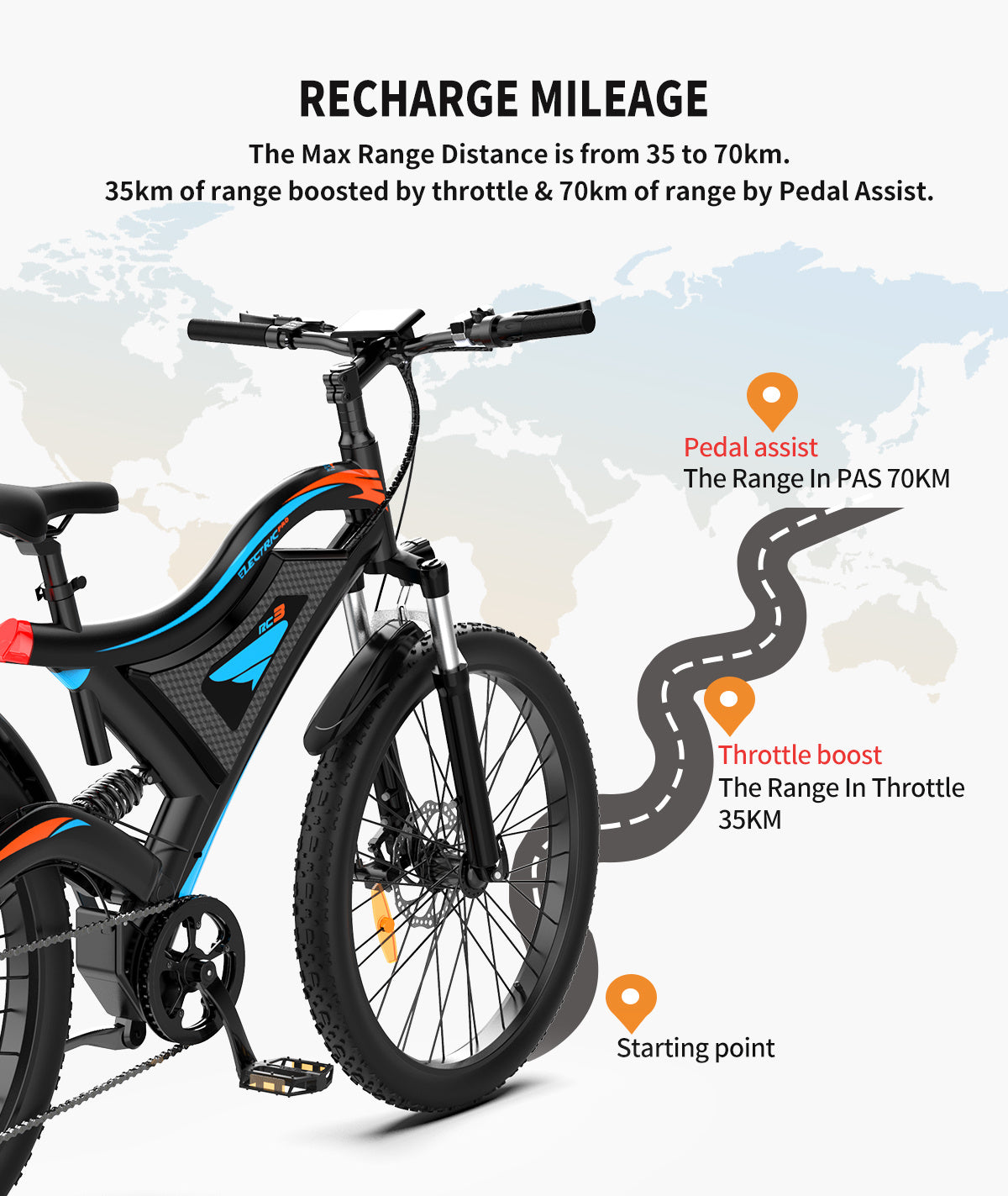 Ride Beyond Limits: 26" Electric Mountain Bike with 500W Motor & 48V Battery – Duvencioglu
