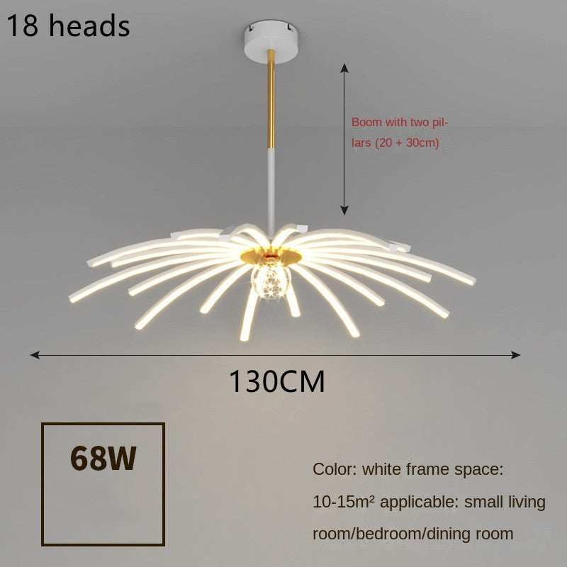 Iron-Art LED Chandelier – Remote & Voice-Control Pendant (10–15 Heads) – Duvencioglu