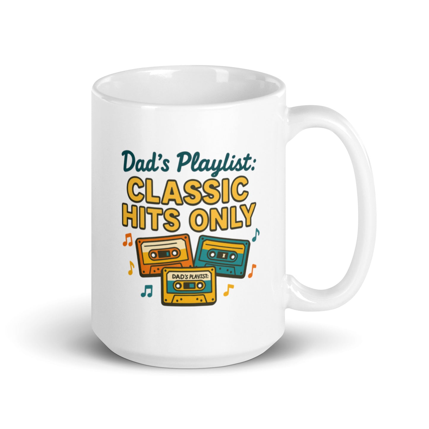Playlist Dad Mug – Dad's Playlist Classic Hits Design – Retro Music Father's Day Gift – Cool Music Lover Dad Coffee Cup – Duvencioglu