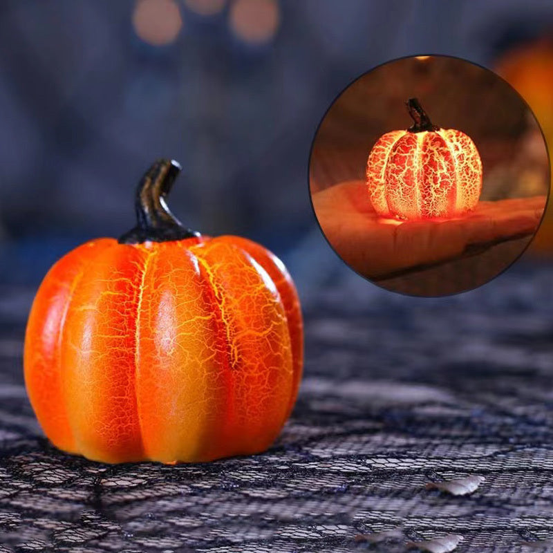 New Simulation Pumpkin LED Lantern - Resin Luminous Halloween Candle Lamp – Duvencioglu