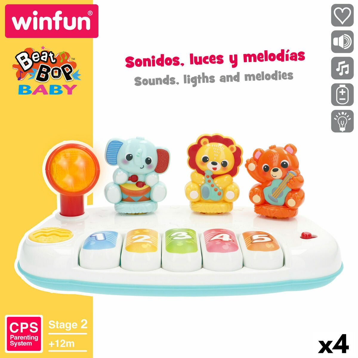 Winfun Toy Piano (4-Pack) - Musical Instrument with Lights and Sound – Duvencioglu