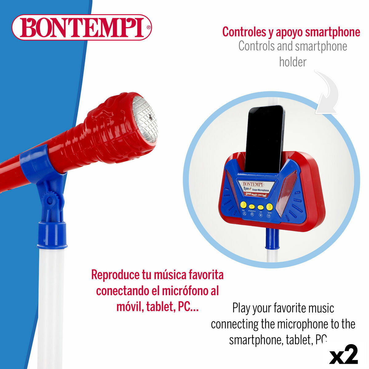 Bontempi Musical Toy (2-Pack) - Large Plastic Instrument with Lights and Sound – Duvencioglu