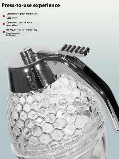 Elegant Glass Honey Pot - European Style Portable Honey Dispenser – Duvencioglu