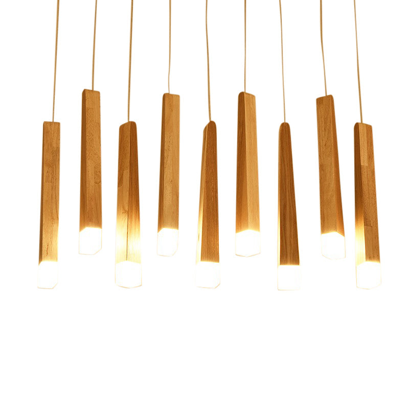 Nordic Solid Wood Pendant Light - Post-Modern Simplicity Chandelier – Duvencioglu