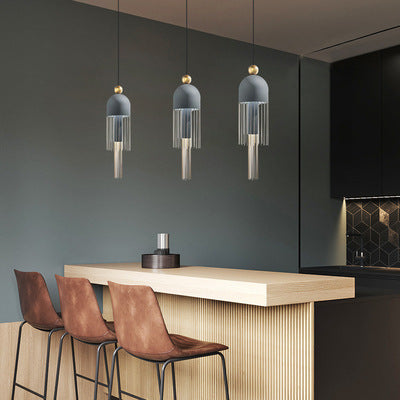 Glass Tassel LED Chandelier – Iron Pendant for Bedroom & Living Room – Duvencioglu