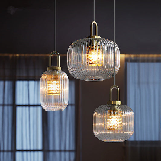 Nordic Glass Bedside Chandelier – 12/18/24 cm Fish-Line Pendant – Duvencioglu