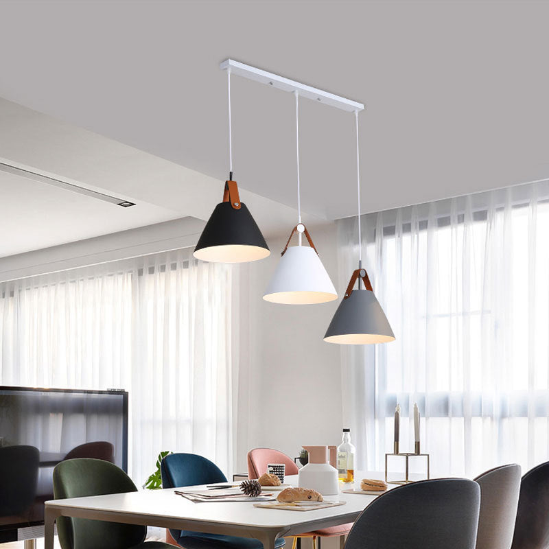 Nordic Macaron LED Disc Chandelier – 32×30×30 cm Iron Pendant – Duvencioglu