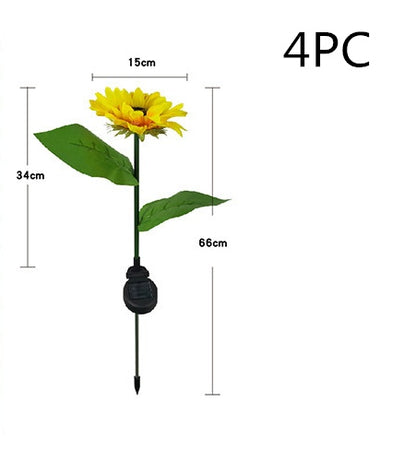 Solar Powered LED Sunflower Garden Lights - Outdoor Decorative Lamps – Duvencioglu