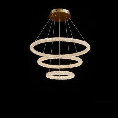 Crystal Ring LED Chandelier – Internet-Celebrity Light-Luxury Pendant – Duvencioglu
